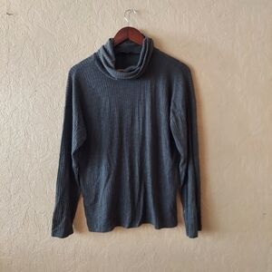 Forever 21 grey ribbed cowl neck sweater Sz small